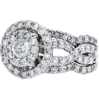 14K White Gold 2.00 Carat Diamond Bridal Set with Halo Design