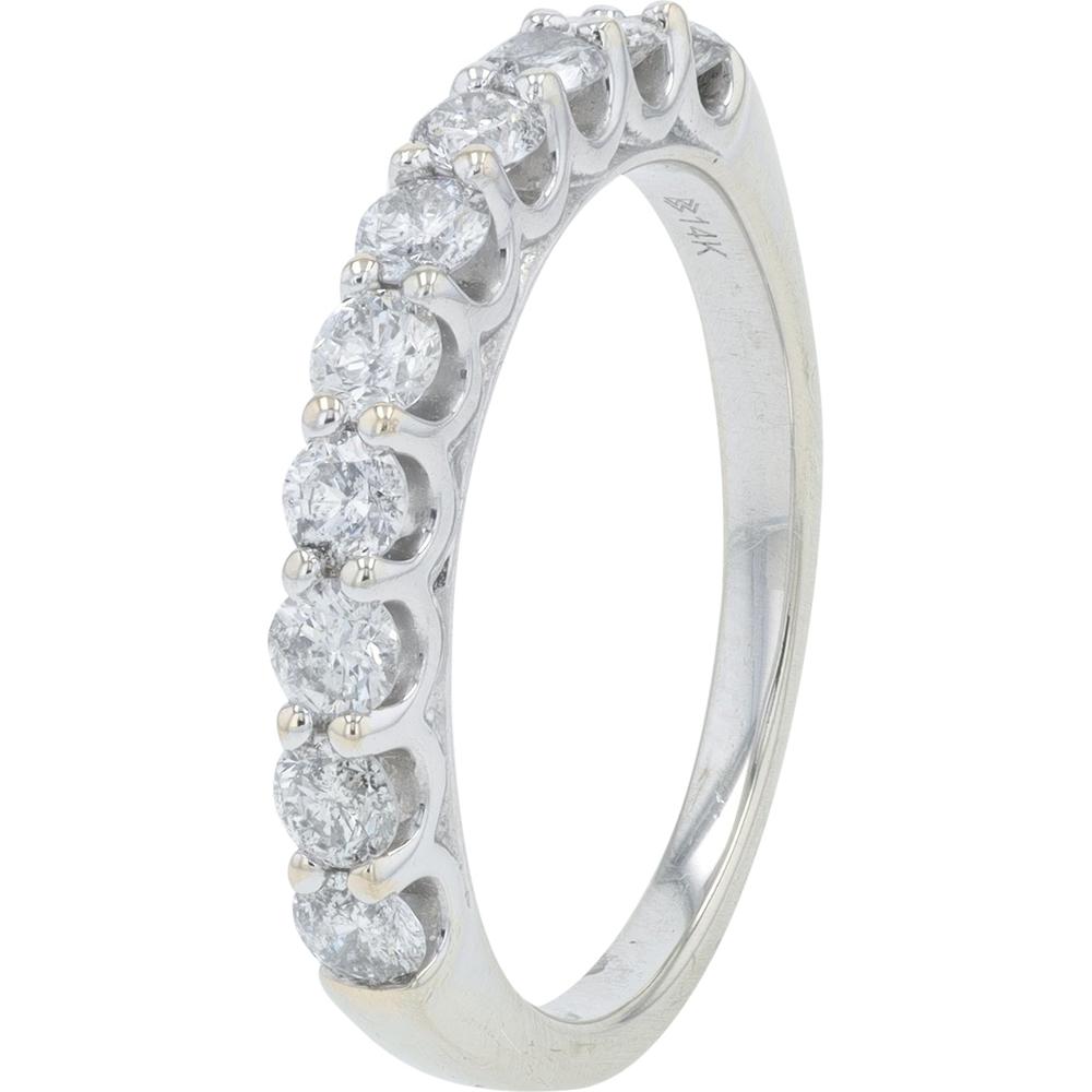 14K White Gold 2.00 Carat Total Diamond Bridal Ring with Floral Halo Design