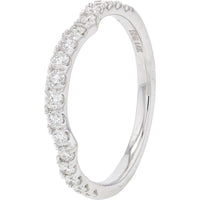 14K White Gold 2.00 Carat Total Weight Diamond Bridal Set with Round Halo Engagement Ring and Contoured Matching Wedding Band