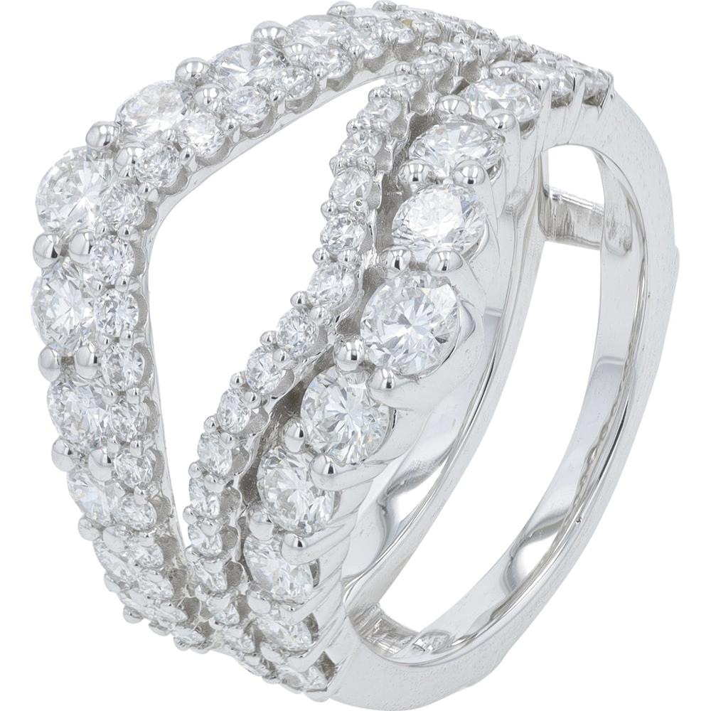 14K White Gold 2.00 Carat Total Weight Lab Grown Diamond Ring Guard