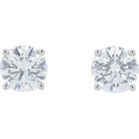 14K White Gold 2.00 Carat Total Weight Lab Grown Diamond Stud Earrings with VVS2/VS1 Clarity and E/F Color