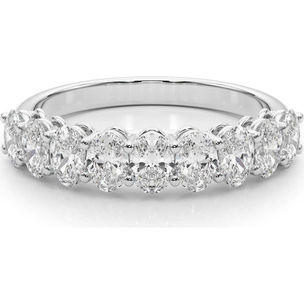 14K White Gold 2.00 Carats Lab Diamond Oval Ring - Timeless Elegance - Size 7 by Robinson's Jewelers