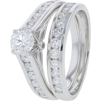 14K White Gold 2.00 Carats Lab Grown Diamond Bridal Set