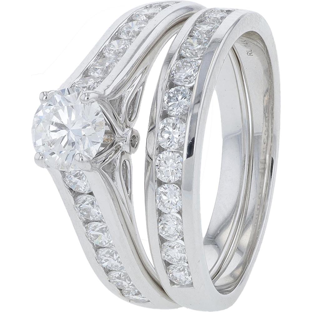 14K White Gold 2.00 Carats Lab Grown Diamond Bridal Set