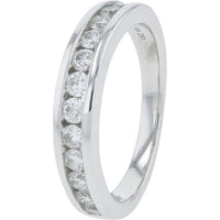 14K White Gold 2.00 Total Carat Weight Diamond Bridal Set with Three-Stone Design and Diamond Accents