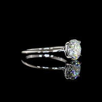 14K White Gold 2.05 Carat Round Brilliant Cut Lab-Grown Diamond Solitaire Ring with D VVS1 Clarity and IGI Certification - Covaloro Fine Jewelry
