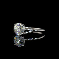 14K White Gold 2.05 Carat Round Brilliant Cut Lab-Grown Diamond Solitaire Ring with D VVS1 Clarity and IGI Certification - Covaloro Fine Jewelry