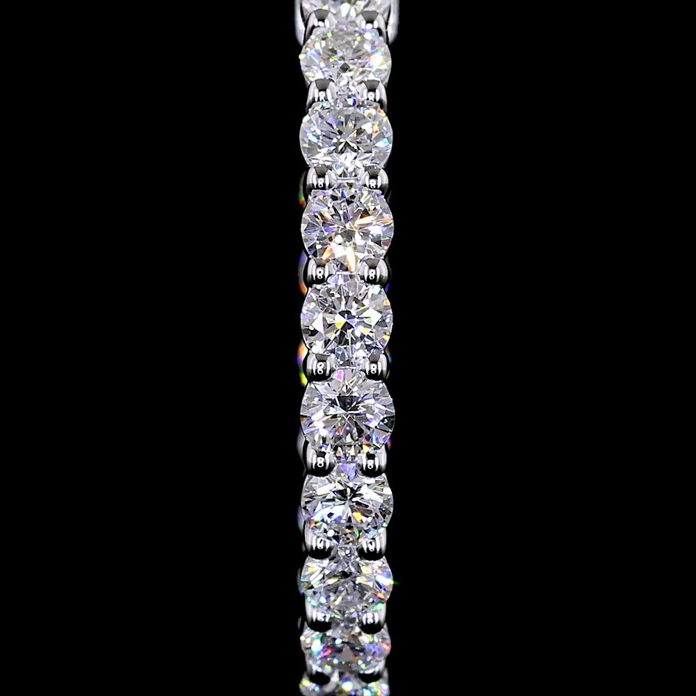 14K White Gold 2.10 Carat Total Weight Round Diamond Hoop Earrings with Prong Set Brilliant Cut Lab Diamonds - E-F Color VS Clarity - Covaloro Fine Jewelry