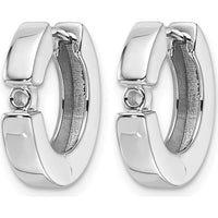 14K White Gold 2-2.7mm Round Hinged Hoop Earrings Mountings - 0.08 Carat Total Gem Weight by Monteluci Fine Jewelry