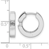 14K White Gold 2-2.7mm Round Hinged Hoop Earrings Mountings - 0.08 Carat Total Gem Weight by Monteluci Fine Jewelry