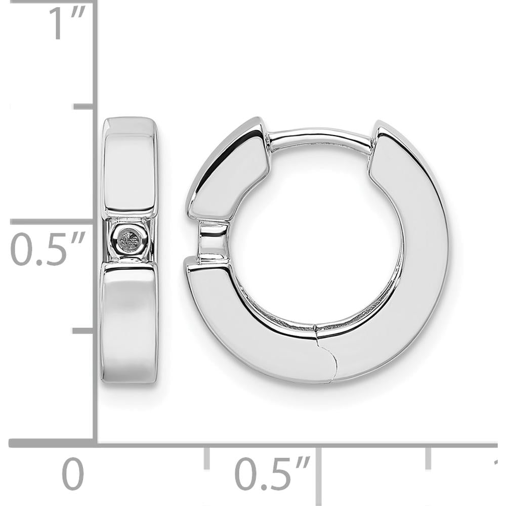 14K White Gold 2-2.7mm Round Hinged Hoop Earrings Mountings - 0.08 Carat Total Gem Weight by Monteluci Fine Jewelry