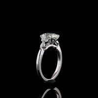14K White Gold 2.24 Carat Lab Grown Diamond Ring featuring a 2.00 Carat Cushion Brilliant Center and Marquise Cut Side Stones in Prong Setting - IGI Certified E-F VS1 Quality - Covaloro Fine Jewelry