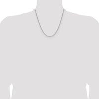 14K White Gold 2.2mm Semi-Solid Beveled Paperclip Chain Necklace - Polished Finish with Lobster Clasp - 20 in by Oro Pregiato