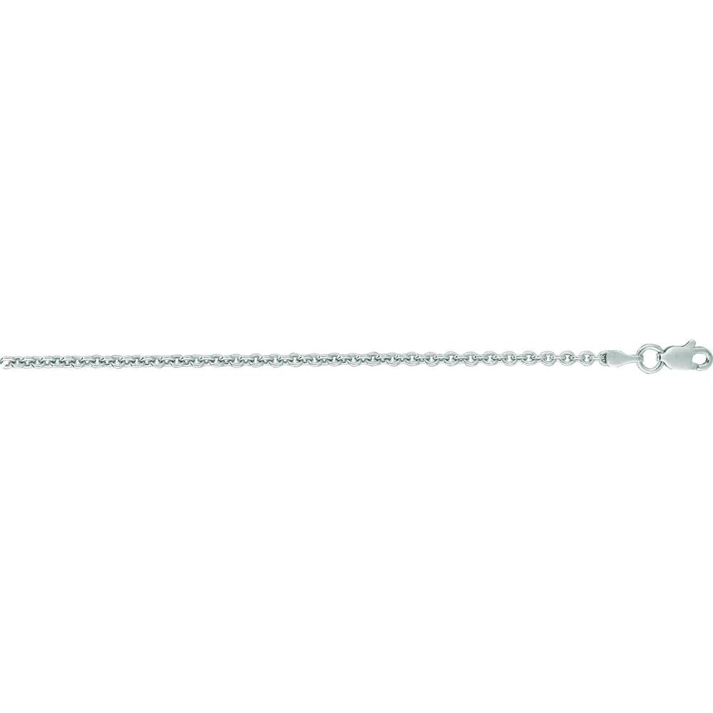 14K White Gold 2.3mm Forsantina Chain Necklace with Lobster Clasp - 24" by Orozza Fine Jewelry