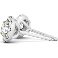14K White Gold 2.55 Carat Total Weight Lab Diamond Halo Earrings by Robinson's Jewelers