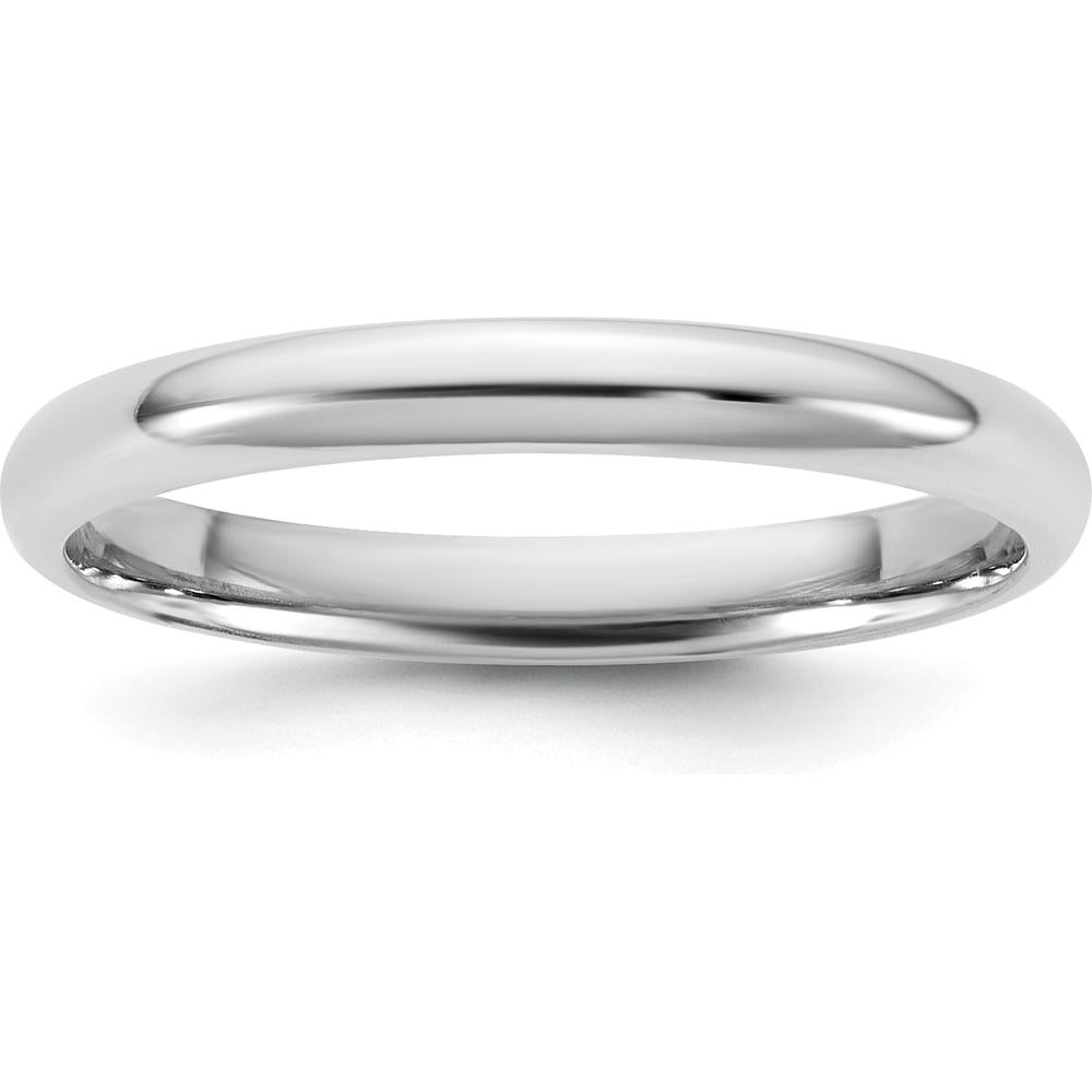 14K White Gold 2.5mm Comfort Fit Wedding Band with Polished Finish and Domed Profile by 0