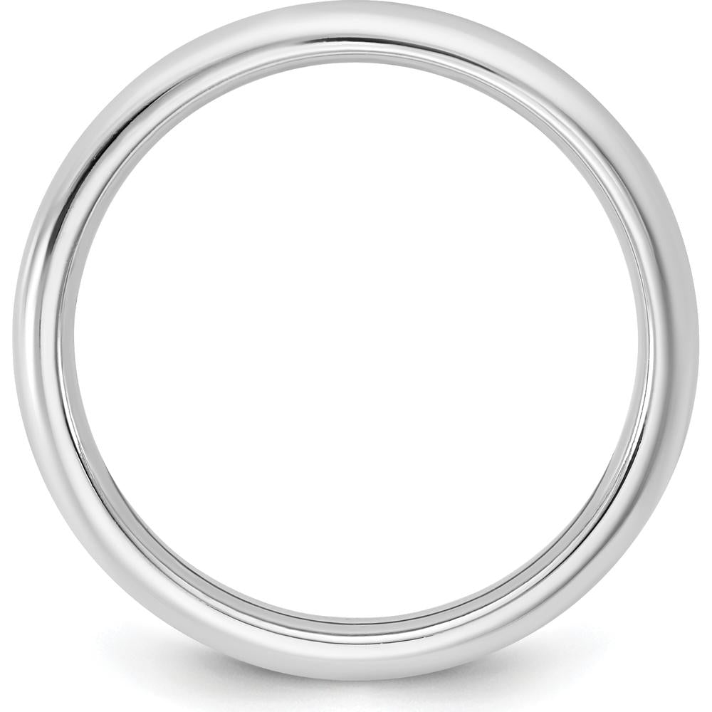 14K White Gold 2.5mm Comfort Fit Wedding Band with Polished Finish and Rhodium Plating by 0