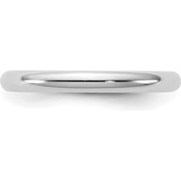 14K White Gold 2.5mm Comfort Fit Wedding Band with Polished Finish and Rhodium Plating by 0