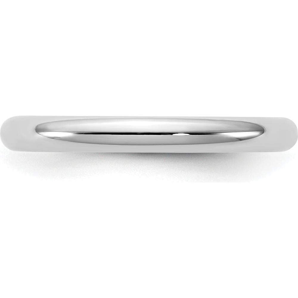 14K White Gold 2.5mm Comfort Fit Wedding Band with Polished Finish and Rhodium Plating by 0