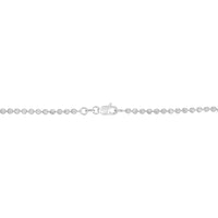 14K White Gold 2.5mm Diamond-Cut Moon Chain Necklace with Lobster Clasp - 18" by Orozza Fine Jewelry