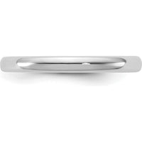 14K White Gold 2.5mm European Comfort Fit Domed Wedding Band by 0
