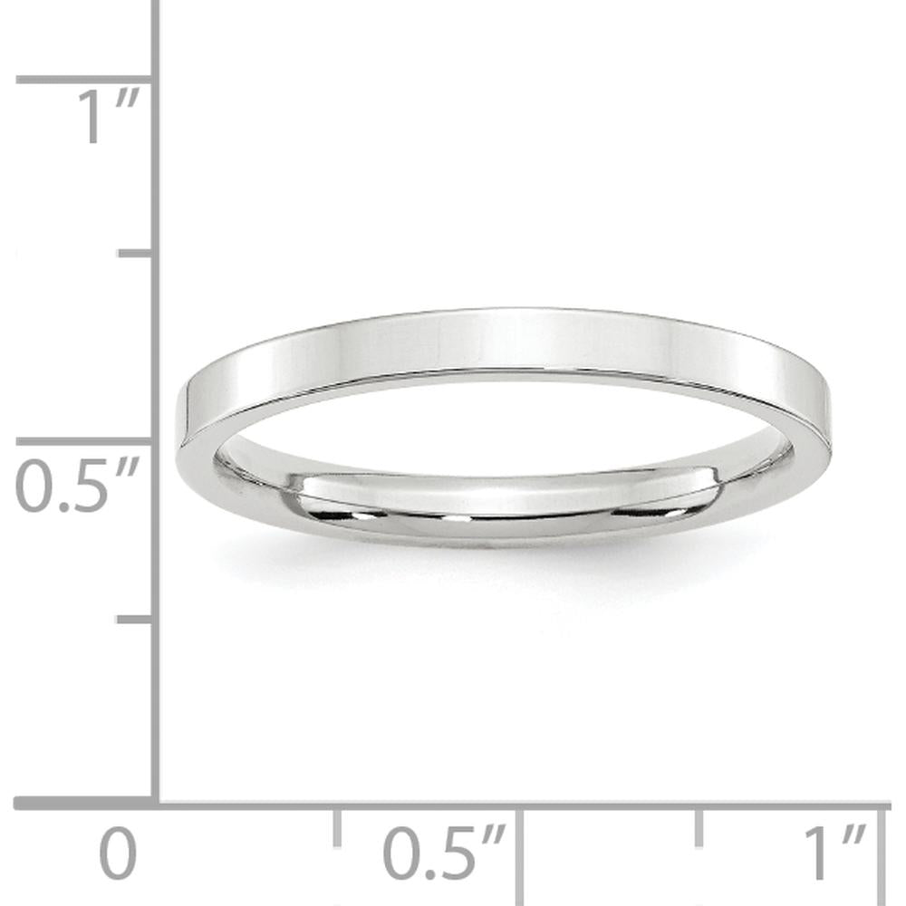 14K White Gold 2.5mm Flat Comfort Fit Wedding Band - Size 6.5 by Luciano & Cie