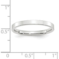 14K White Gold 2.5mm Flat Comfort Fit Wedding Band - Size 7 by Luciano & Cie