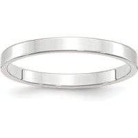 14K White Gold 2.5mm Flat Wedding Band - Lightweight & Engravable by Luciano & Cie