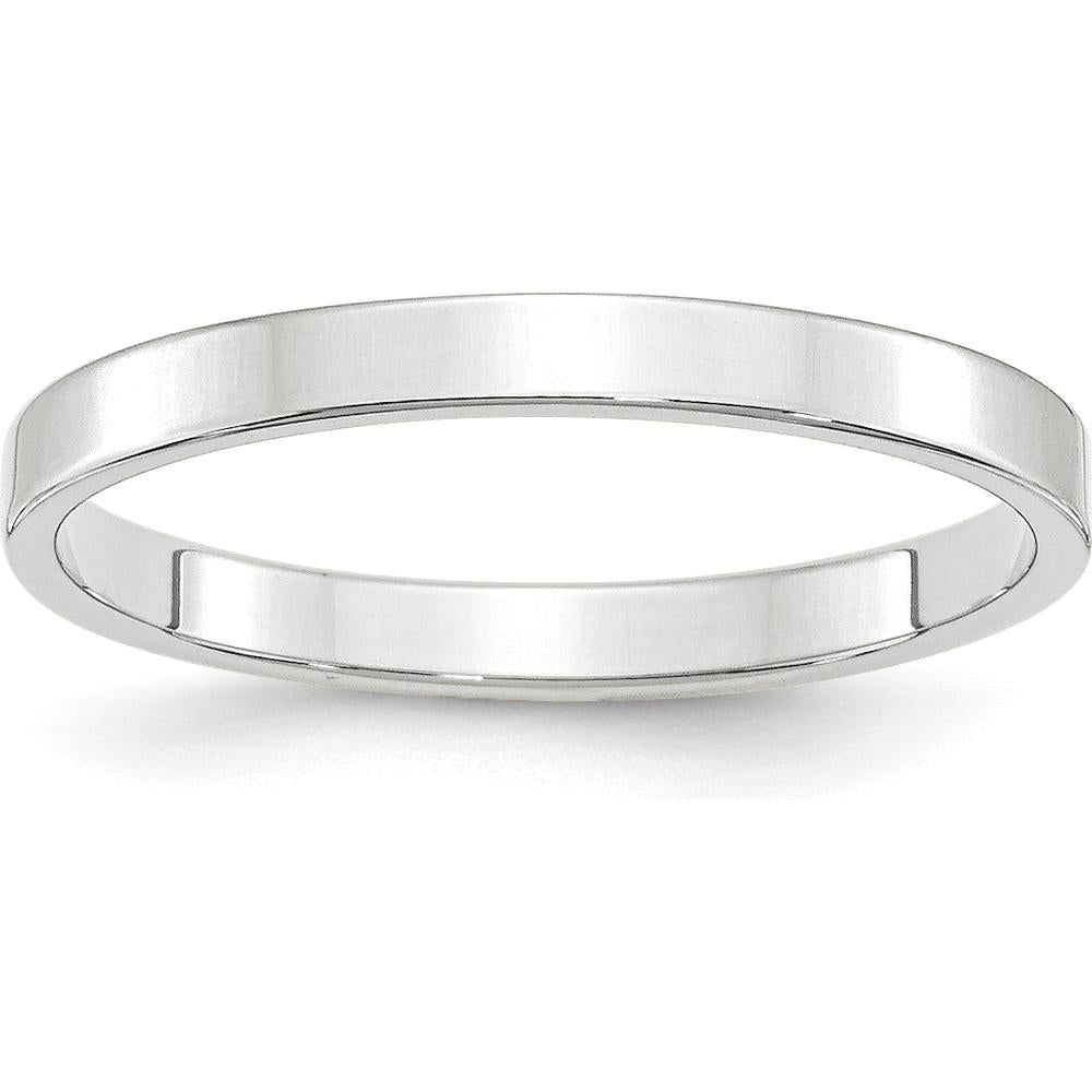 14K White Gold 2.5mm Flat Wedding Band - Lightweight & Engravable by Luciano & Cie