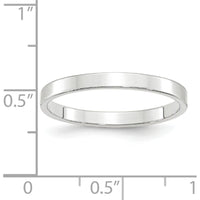 14K White Gold 2.5mm Flat Wedding Band - Lightweight & Engravable by Luciano & Cie
