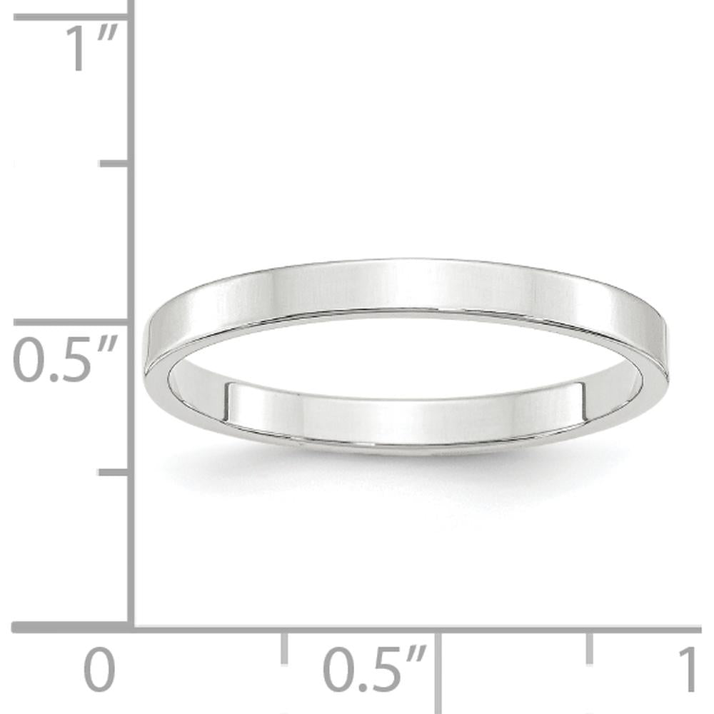 14K White Gold 2.5mm Flat Wedding Band - Lightweight & Engravable by Luciano & Cie