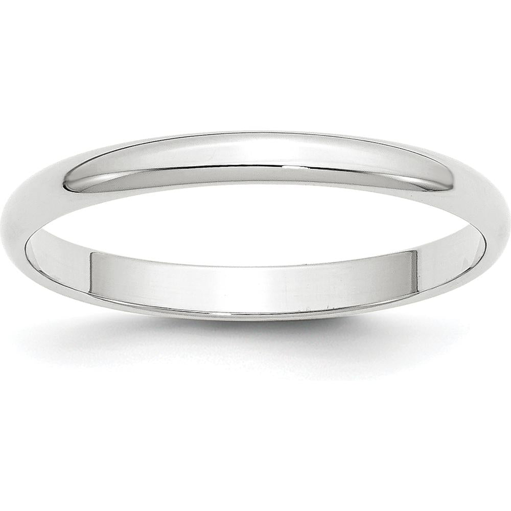 14K White Gold 2.5mm Lightweight Half Round Wedding Band - Size 11 by Luciano & Cie