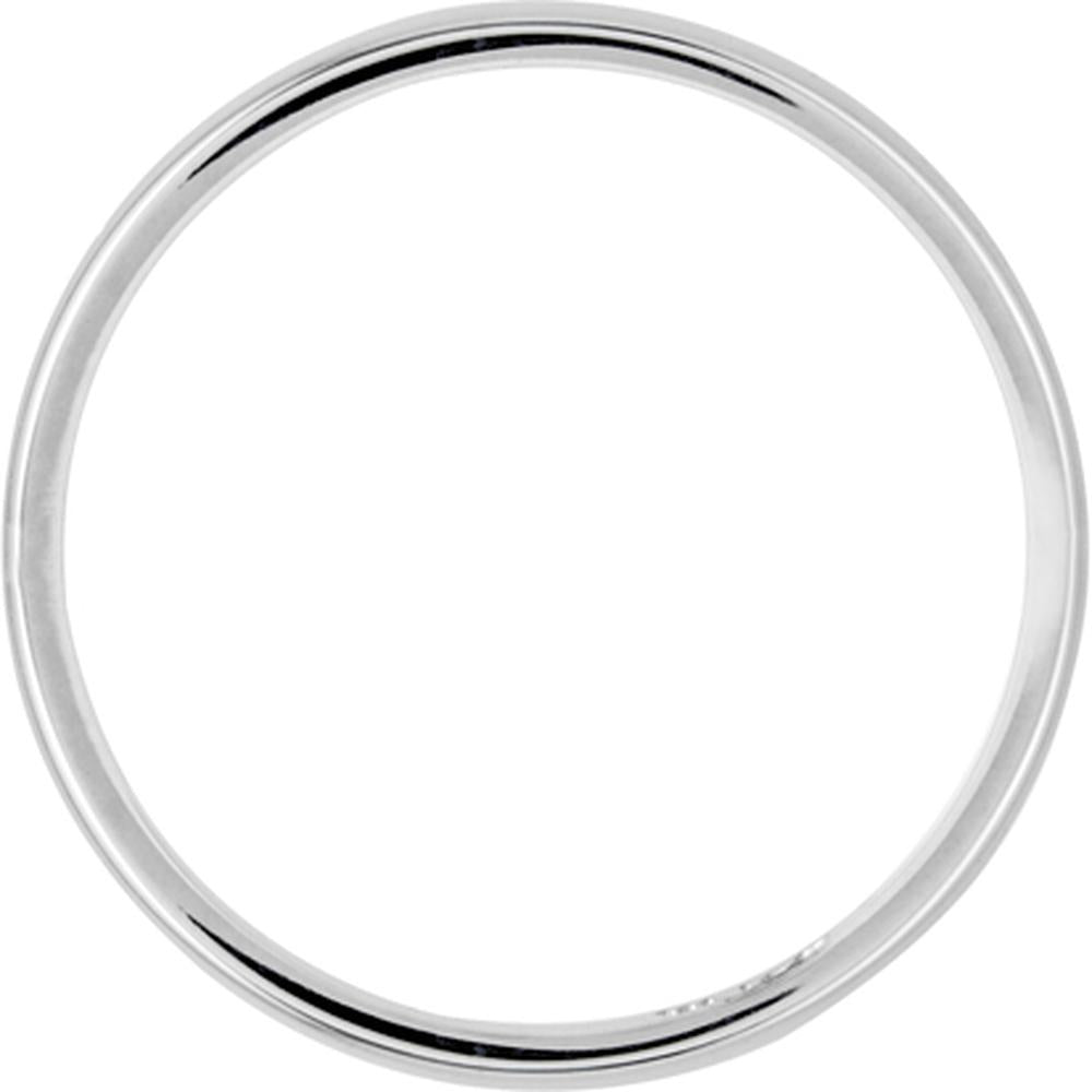 14K White Gold 2.5mm Lightweight Half Round Wedding Band - Size 11 by Luciano & Cie