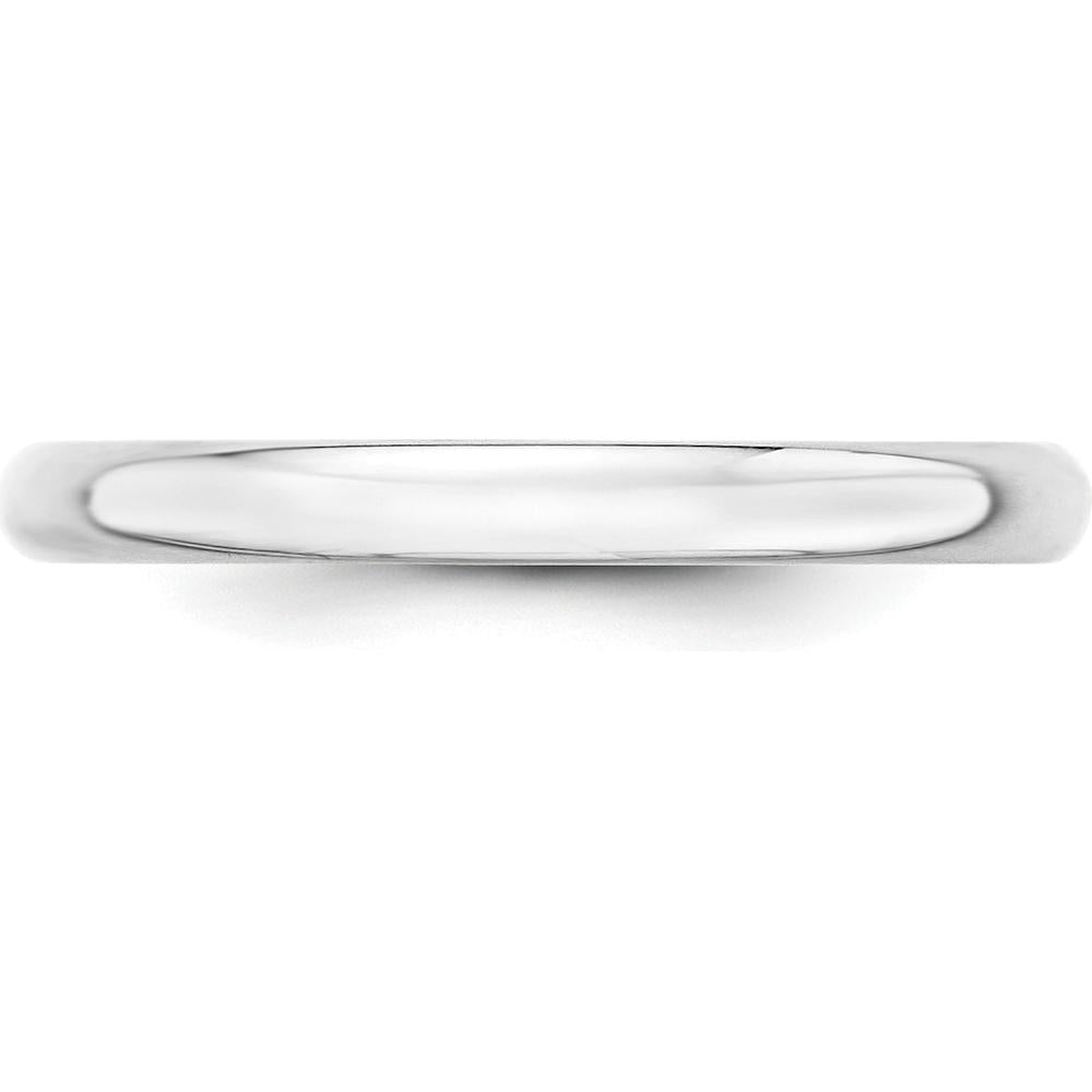14K White Gold 2.5mm Lightweight Half Round Wedding Band - Size 11 by Luciano & Cie