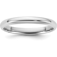 14K White Gold 2.5mm Polished Comfort Fit Domed Wedding Band by 0