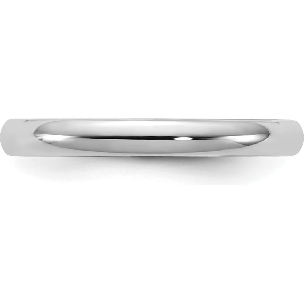 14K White Gold 2.5mm Polished Comfort Fit Domed Wedding Band by 0