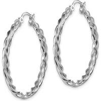 14K White Gold 2.5mm Polished Twisted Hoop Earrings by 0