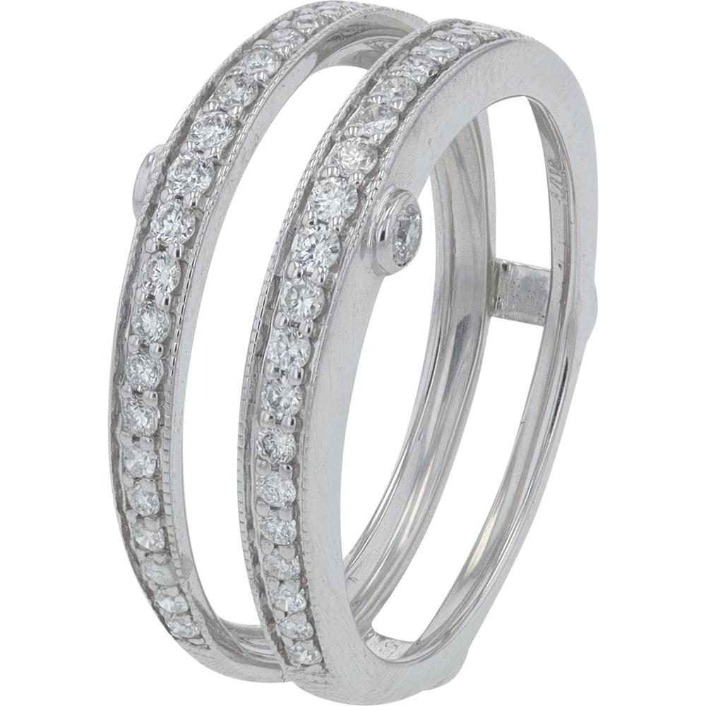 14K White Gold 2.72 Carat Total Diamond Bridal Set with Princess Cut Center and Halo Accent Diamonds