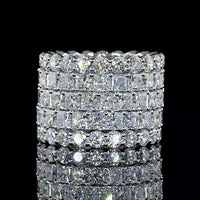 14K White Gold 2.89 Carat Princess Cut Lab Diamond Eternity Band with Prong Setting - 22 Stones, E-F Color, VS1 Clarity - Covaloro Fine Jewelry