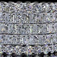 14K White Gold 2.89 Carat Princess Cut Lab Diamond Eternity Band with Prong Setting - 22 Stones, E-F Color, VS1 Clarity - Covaloro Fine Jewelry