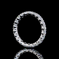 14K White Gold 2.89 Carat Princess Cut Lab Diamond Eternity Band with Prong Setting - 22 Stones, E-F Color, VS1 Clarity - Covaloro Fine Jewelry
