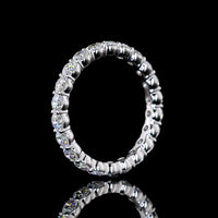 14K White Gold 2.89 Carat Princess Cut Lab Diamond Eternity Band with Prong Setting - 22 Stones, E-F Color, VS1 Clarity - Covaloro Fine Jewelry