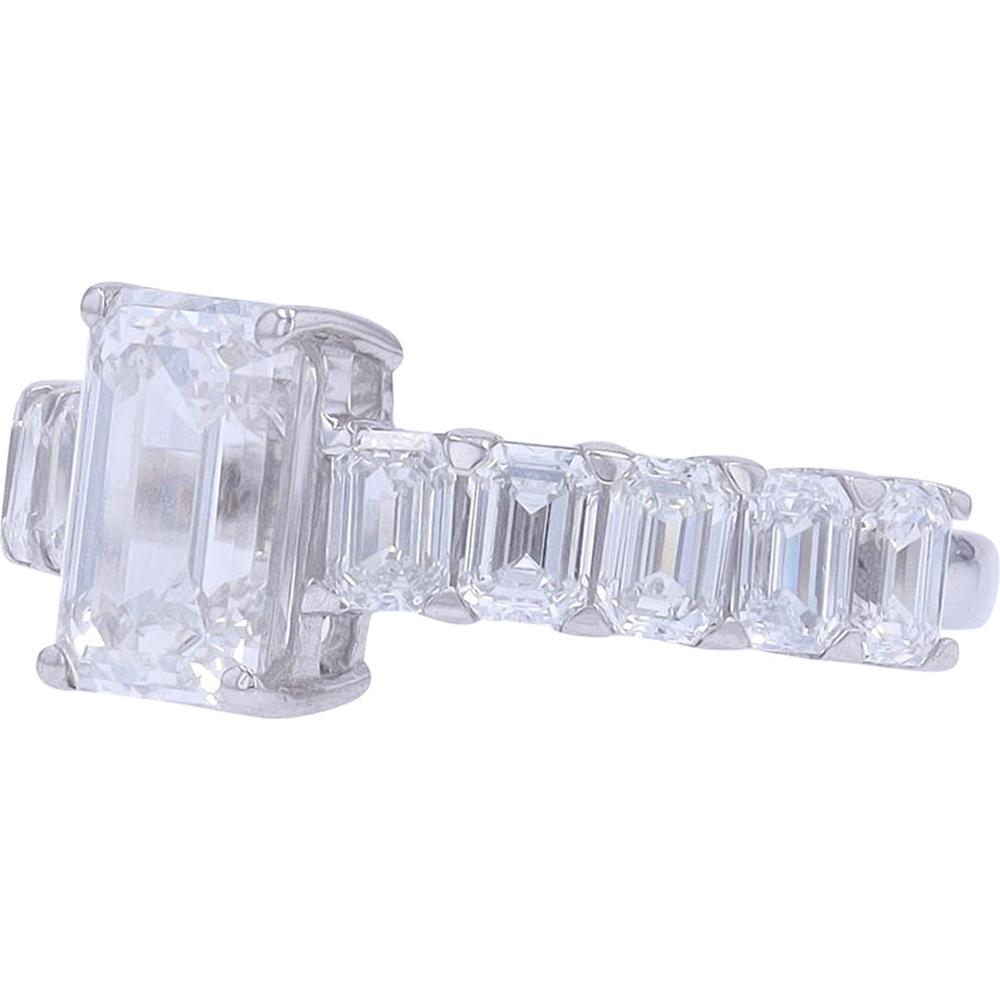 14K White Gold 2 Carat Center Lab Grown Diamond Engagement Ring - Timeless Elegance