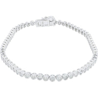 14K White Gold 2 Carat Diamond Tennis Bracelet - Classic Elegance
