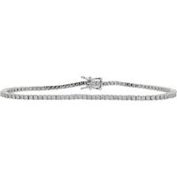 14K White Gold 2 Carat Diamond Tennis Bracelet with Prong Set Round Diamonds - 2.00 Carat Total Diamond Weight