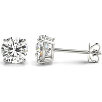 14K White Gold 2 Carat Total Weight Lab Diamond Four-Prong Wire Stud Earrings by Robinson's Jewelers