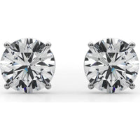 14K White Gold 2 Carat Total Weight Lab Diamond Four-Prong Wire Stud Earrings by Robinson's Jewelers
