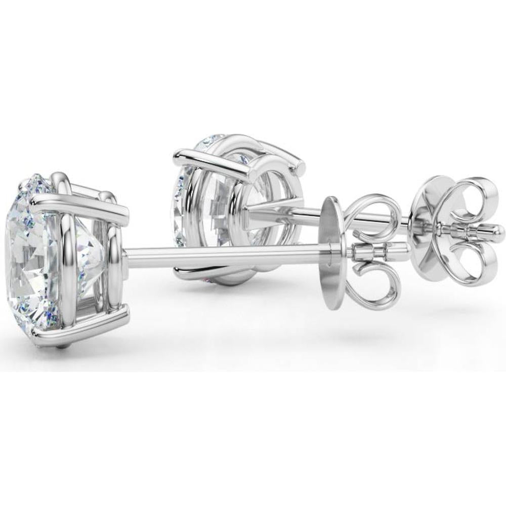 14K White Gold 2 Carat Total Weight Lab Diamond Four-Prong Wire Stud Earrings by Robinson's Jewelers