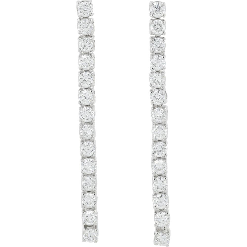 14K White Gold 2 Carat Total Weight Lab Grown Diamond Drop Earrings - 1 Carat per Earring