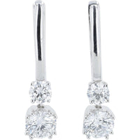 14K White Gold 2 Carat Total Weight Lab Grown Diamond Drop Earrings